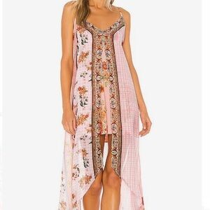 Agua Bendita Pink Floral High Low Dress